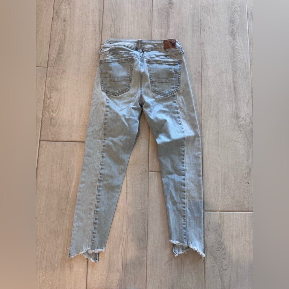 American Eagle - Jegging Crop, size 4 Stylish Light Blue Women's Jeans - Picture 8 of 10